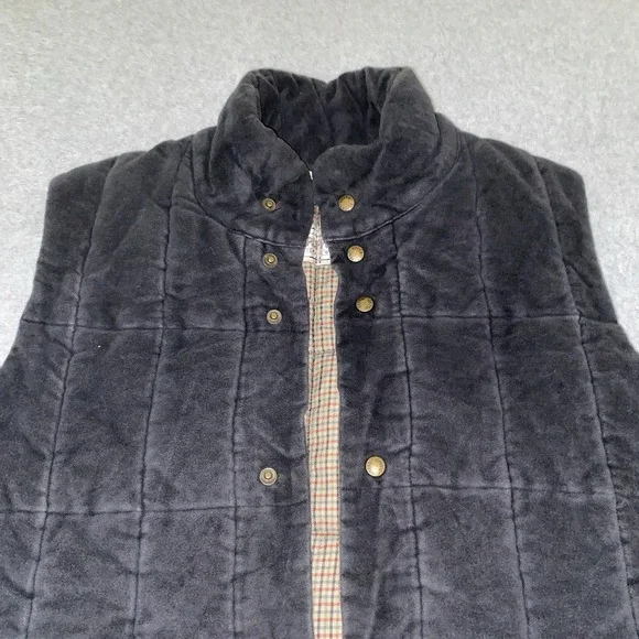 Vintage Puffa Black Quilted Puffer Vest Men's Small Outdoor Wear Plaid Lined‎ - Picture 7 of 16
